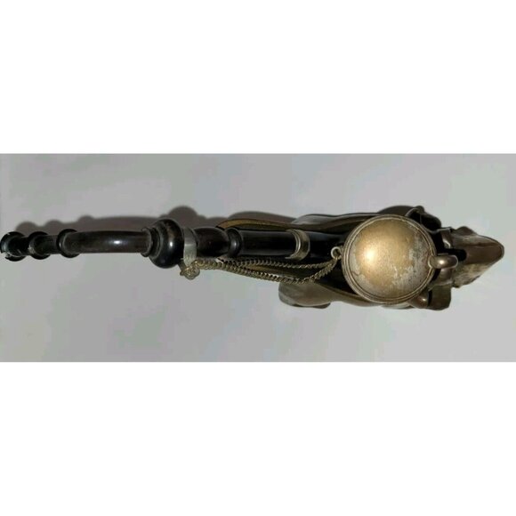 Vintage BRASS Ronson Pipe Rest Holder Scottish Terrier dog With PIPE Complete - Picture 8 of 9